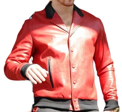 Macchio Mens Red Leather Jacket