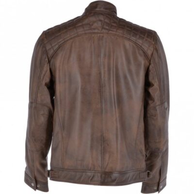 Manhattan: Men's Antique Brown Leather Biker Jacket
