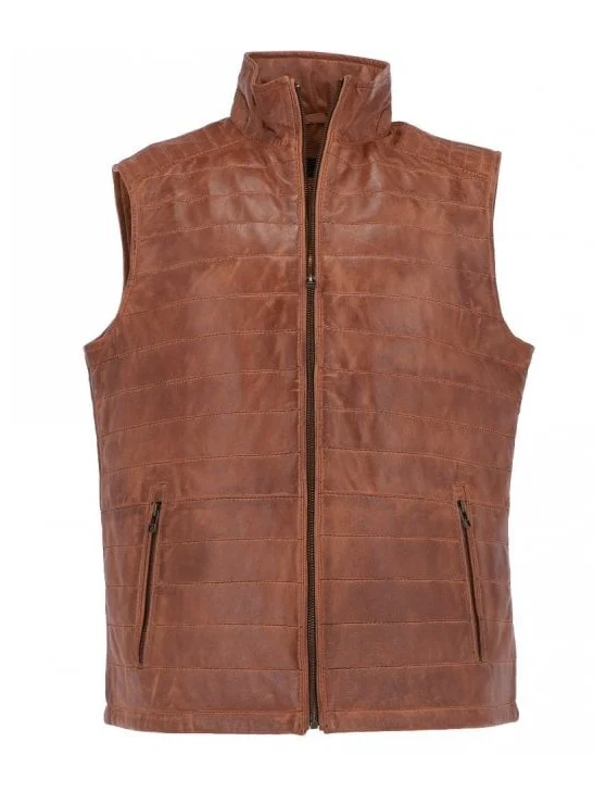 Men's Leather Body Warmer Hennessy Gilet