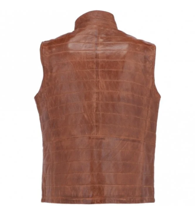 Men's Leather Body Warmer Hennessy Gilet