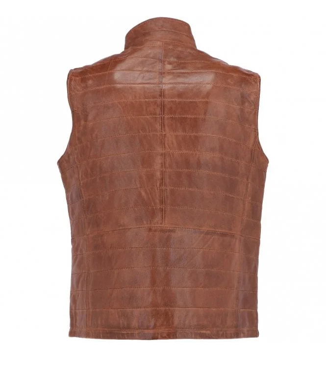 Men's Leather Body Warmer Hennessy Gilet