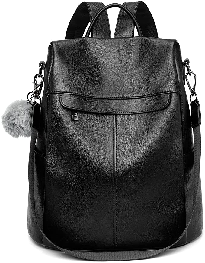 PINCNEL Backpack Womens Rucksack Waterproof Leather Anti-theft Travel School Bag Ladies Daypack Shoulder Bags