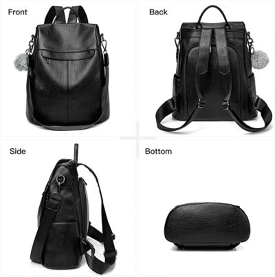 PINCNEL Backpack Womens Rucksack Waterproof Leather Anti-theft Travel School Bag Ladies Daypack Shoulder Bags