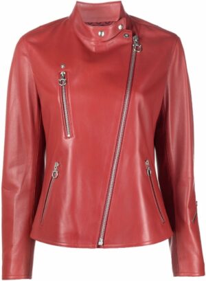 Phoebe Women's Red Leather Jacket