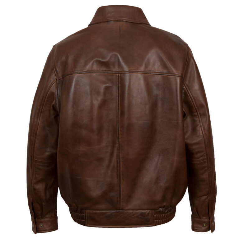 Vilnius Men's Reddish Leather Blouson Jackets