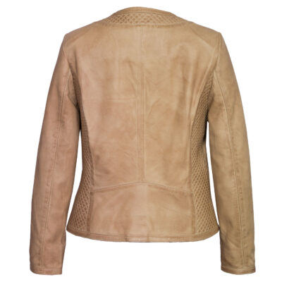 Rotten Womens Collarless Quilted Leather Jacket