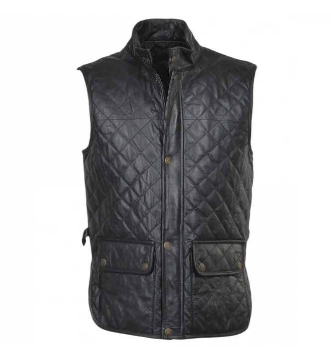 Royal Men's Gilet Diamond Quilted Leather