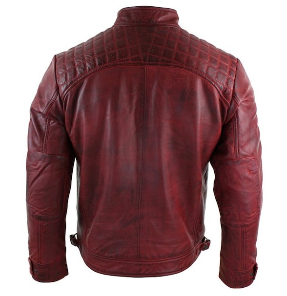 Sancho Men's Red Vintage Leather Jacket Bikers
