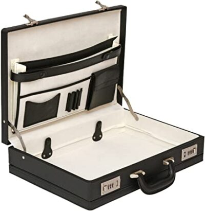 Tassia Pu Leather Attaché Briefcase – Expandable Men’s Attaché Case, Executive Briefcase, Mens Business Briefcase Bag, Business Attaché Case, Laptop Briefcase, Large Briefcase, Teachers Briefcase