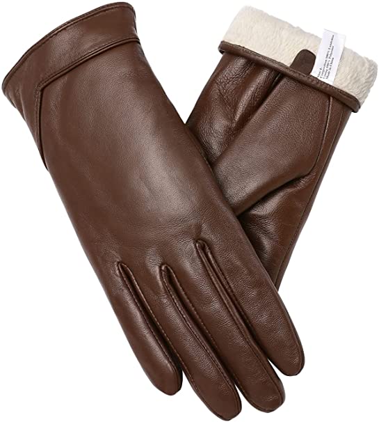 Vislivin Womens Leather Gloves Touch Screen Winter Glove Warm Driving Gloves
