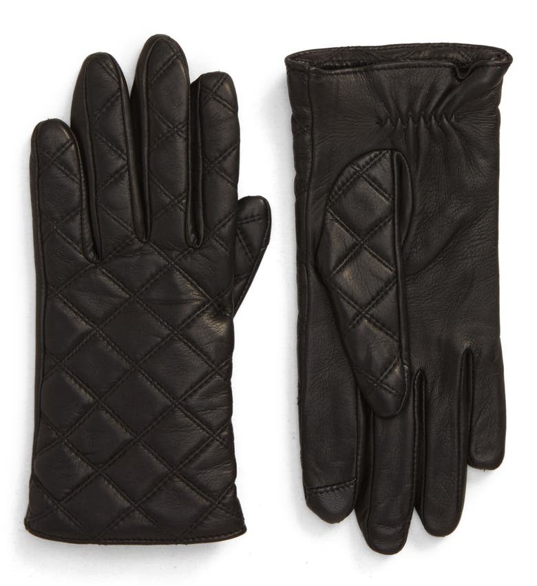 Women's Cross Stitch Leather Gloves