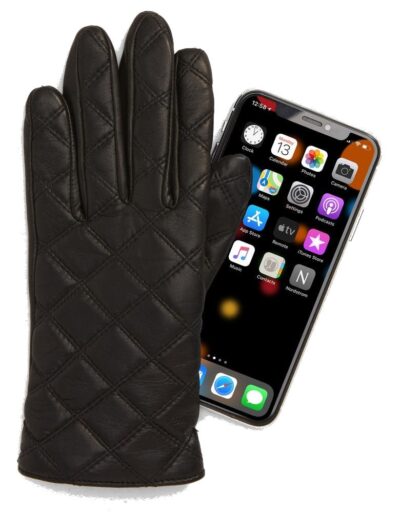 Women's Cross Stitch Leather Gloves