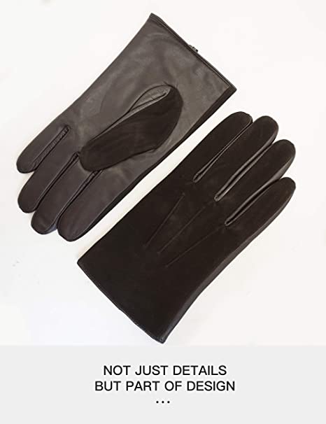 YISEVEN Men Touchscreen Sheepskin Suede Leather Gloves
