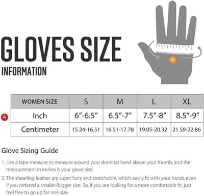 YISEVEN Women Rugged Sheepskin Shearling Leather Gloves for Could Weather Dress Driving Gift