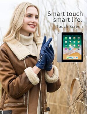 YISEVEN Women's Elegant Lambskin Leather Gloves gift