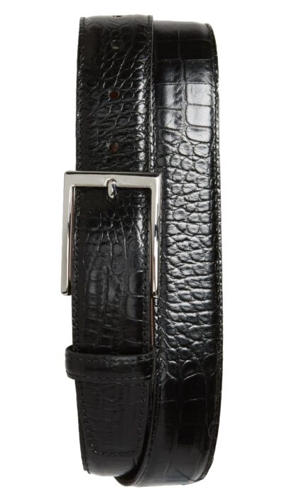 gator embossed Men's leather Belt