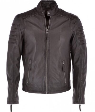 Gentle Men's Biker Brown Leather Jacket
