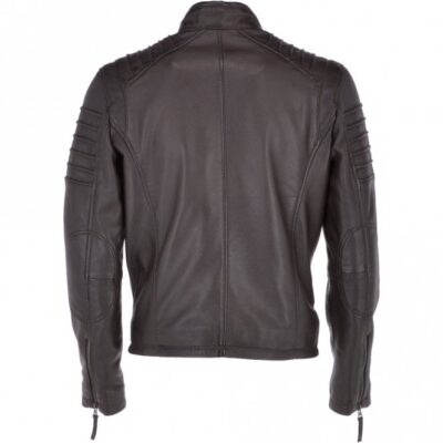Gentle Men's Biker Brown Leather Jacket