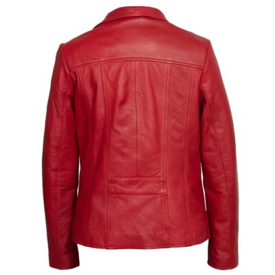 Kayla: Women’s Red Leather Biker Jacket