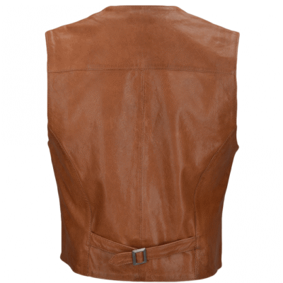 longines Men's Tan Leather Waistcoat