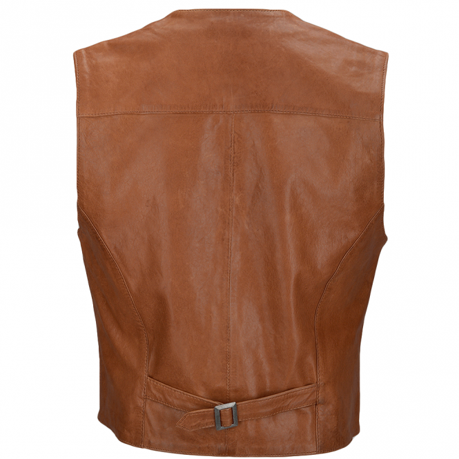 longines Men's Tan Leather Waistcoat