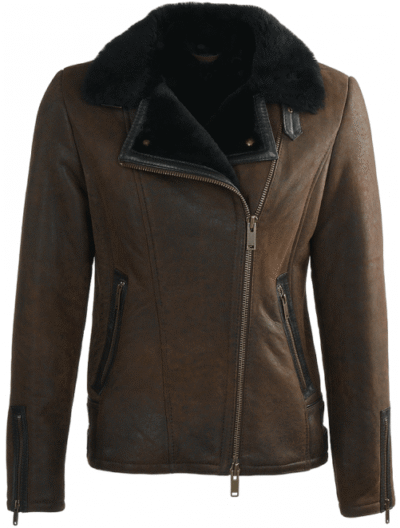 Aimee Women's Biker Sheepskin Leather Jacket
