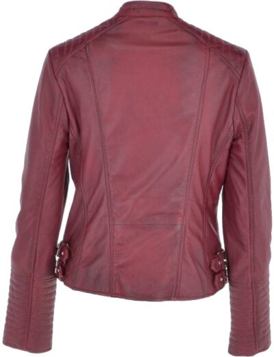Colette Women's Biker Red Leather Jackets