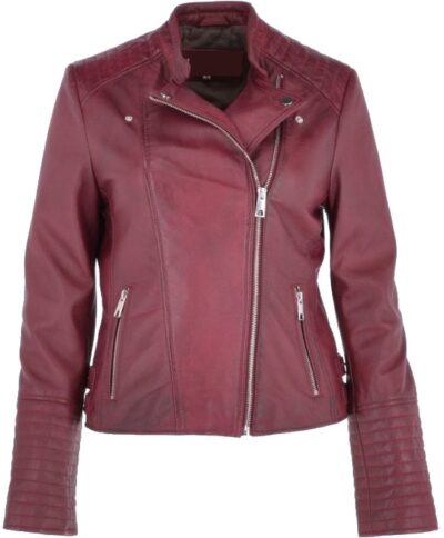 Colette Women's Biker Red Leather Jackets