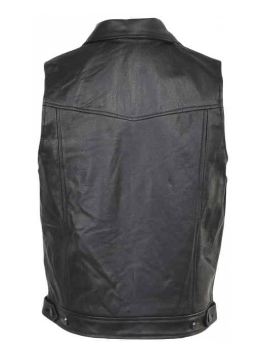 Conquest Men's Biker Leather Gilet