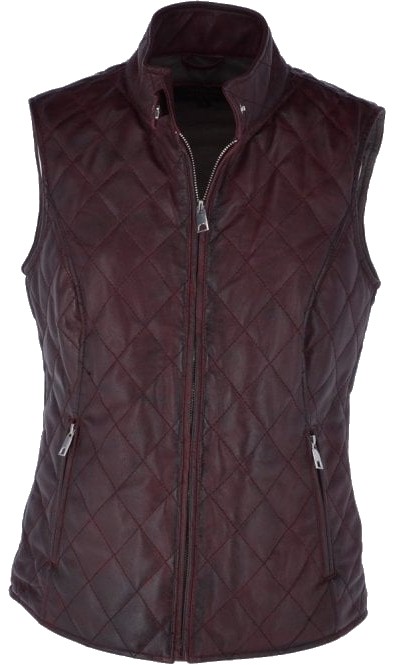 Diamante Women's Quilted Leather Gilet