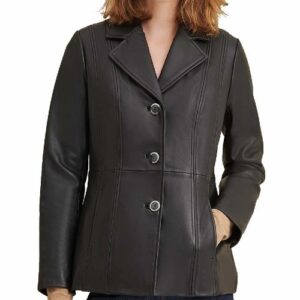 sinuh Women's Leather Blazer