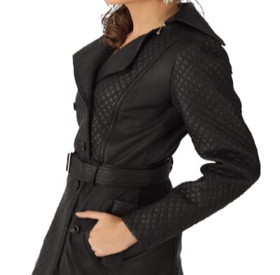 Callie: Women's Leather Trench Coat