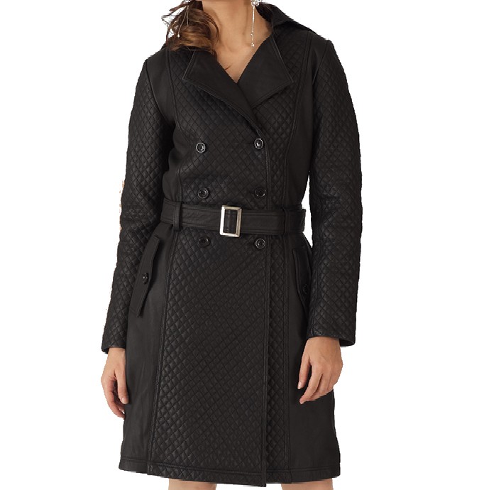 Callie: Women's Leather Trench Coat