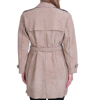 Eilish: Women's Double Breasted Leather Coat