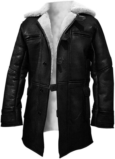 Fashion_First Dark Knight Rises Bane Tom Hardy Shearling Men Trench Coat Brown/Black