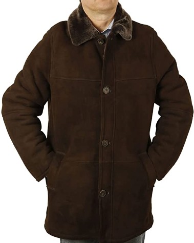 Simons Leather Chocolate Brown Mens Sheepskin Coat
