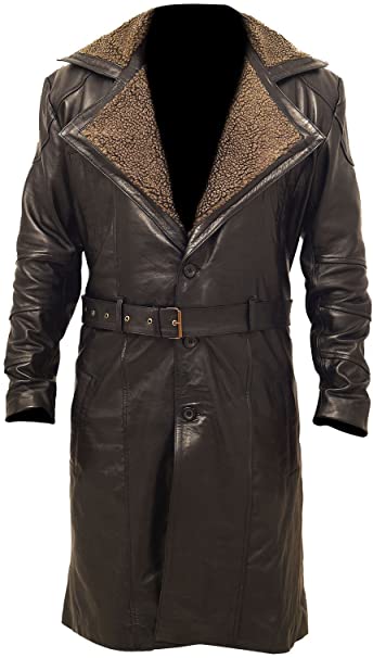 Skyseller Blade Runner 2049 Ryan Gosling (Officer K) Fur Lapel Collar Trench Leather Coat
