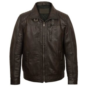 Aiello: Men's Brown Leather Jacket