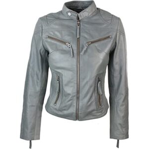 Aviatrix Ladies Real Leather Vintage Biker Jacket