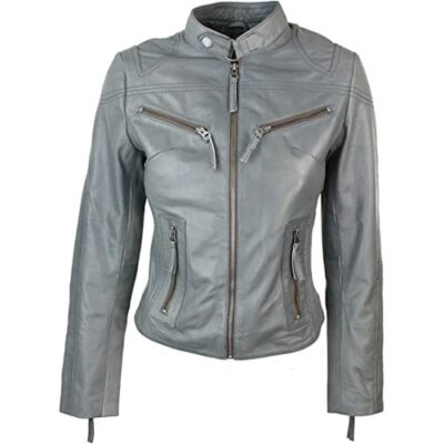 Aviatrix Ladies Real Leather Vintage Biker Jacket