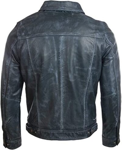 Aviatrix Men's Super-Soft Real Leather Classic Harrington Fashion Jacket (AGQ5)