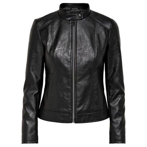 Avril Women's Faux Leather Collarless Jacket