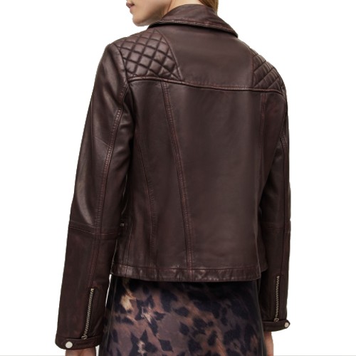 Chiara Women's Distressed Biker Leather Jacket
