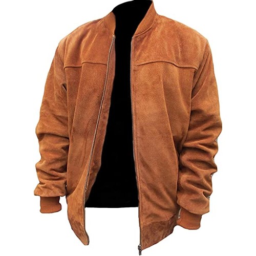 Classyak Men's Suede Real Leather Bomber Jacket