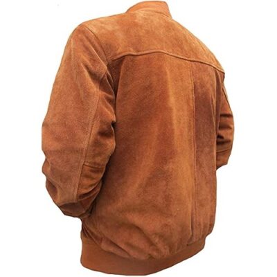 Classyak Men's Suede Real Leather Bomber Jacket