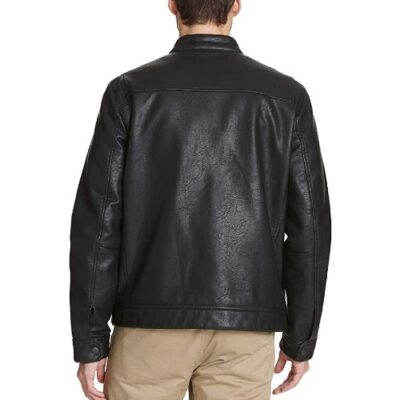 Dockers Men's Faux Leather Racer Jacket