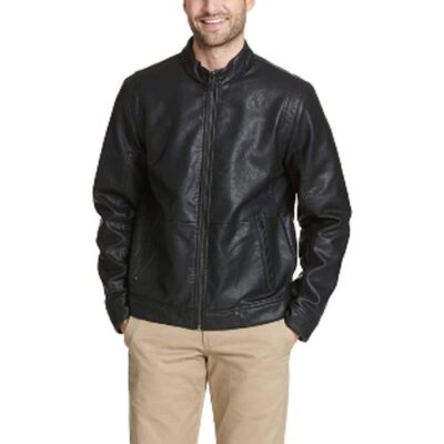 Dockers Men's Faux Leather Racer Jacket