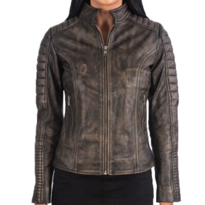 Edwina: Women's Distressed Leather Jacket