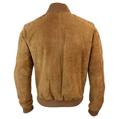 Infinity Mens Real Suede Leather Varsity Bomber Jacket