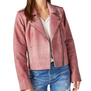 Lyndsey Women's Distressed Biker Leather Jacket